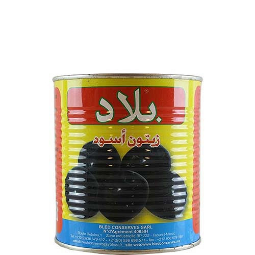 Bled Black Olives with Pit 1x24x400gr