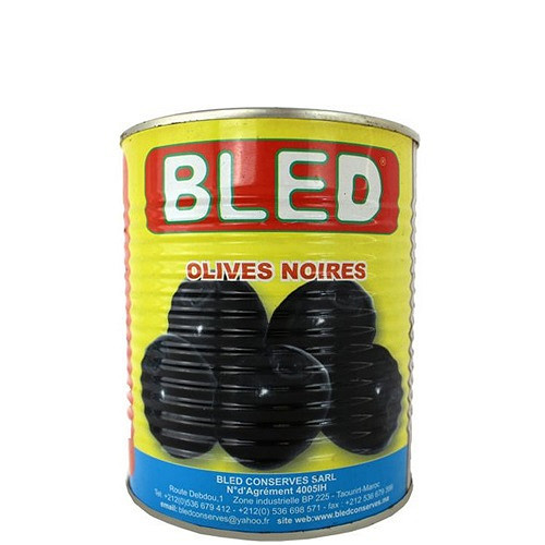 Bled Black Olives without Pits 1x12x800gr